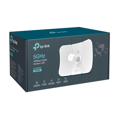 Bridge wireless, Wi-Fi 4, 5GHz, 23 dBi, 20 km, 1 x RJ45 10/100 Mbps, PoE pasiv – TP-Link CPE605
