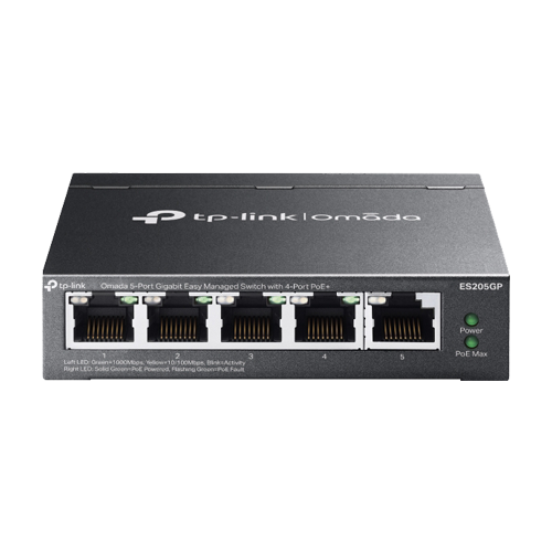 Switch 4 x RJ45 1G PoE, 1 x RJ45 1G, Buget PoE 65W, Easy Managed – TP-Link Omada ES205GP