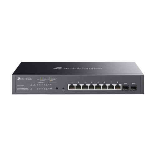 Switch L2+, 8 x RJ45 1G PoE, 2 x SFP 1G, Buget PoE 150W, Management – TP-Link Omada SG2210MP
