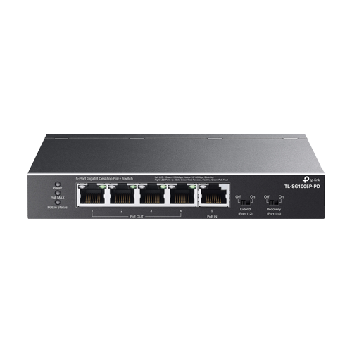 Switch 4 x RJ45 1G PoE Out, 1 x RJ45 1G PoE In, Unmanaged – TP-Link TL-SG1005P-PD