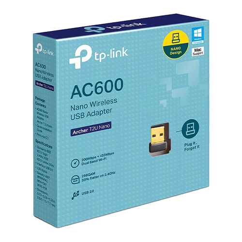 Adaptor wireless TP-Link Archer T2U Nano, AC600, Dual-Band, Nano ArcherT2UNano