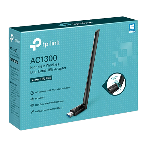 Adaptor Wireless TP-Link Archer T3U Plus, AC1300, Dual-Band ArcherT3UPlus