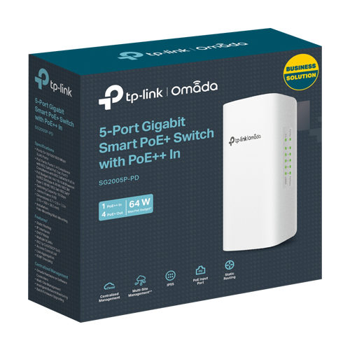 Switch exterior L2+, 4 x PoE RJ45 1G, 1 x RJ45 1G PoE IN, Management, IP55 – TP-Link Omada SG2005P-PD
