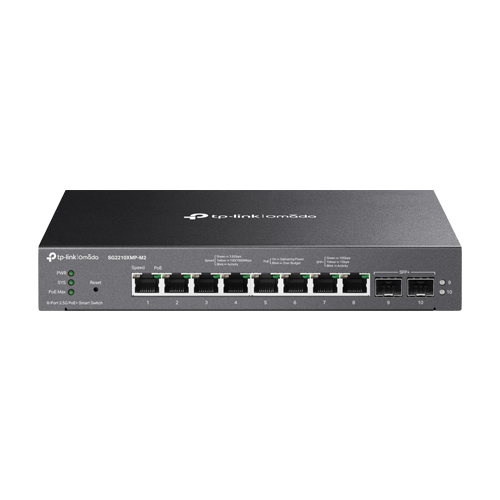 Switch L2+, 8 x RJ45 2.5G PoE, 2 x SFP+ 10G, Management – TP-Link Omada SG2210XMP-M2