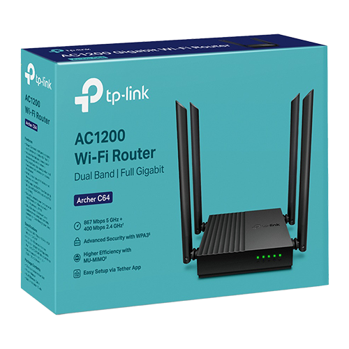 Router Wireless TP-Link Archer C64 AC1200 Tehnologie MU-MIMO si Beamforming ArcherC64