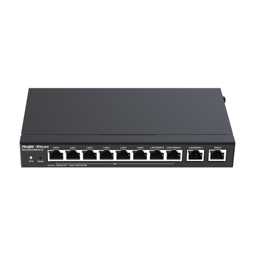 Router 8 x RJ45 1G PoE, 2 x RJ45 1G, Buget PoE 110W, Multi-WAN, Cloud Management – Ruijie RG-EG310GH-P-E
