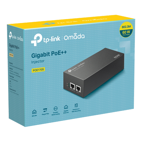 Injector PoE++, 2 x RJ45 Gigabit, 60W – TP-Link Omada POE170S
