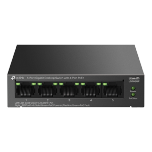 Switch LiteWave, 4 x RJ45 1G PoE, 1 x RJ45 1G, Unmanaged – TP-Link LS105GP