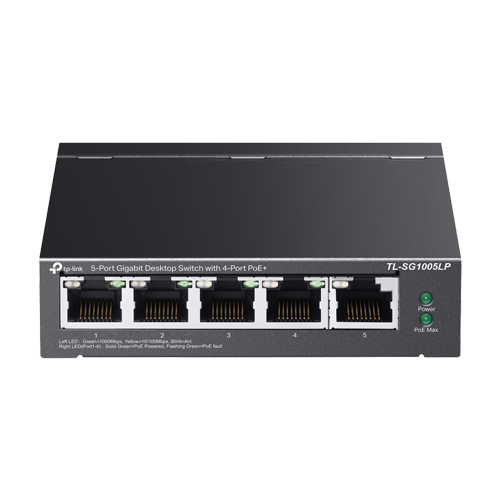Switch TL-SG1005LP, 4 x RJ45 1G PoE, 1 x RJ45 1G, Unmanaged – TP-Link TL-SG1005LP