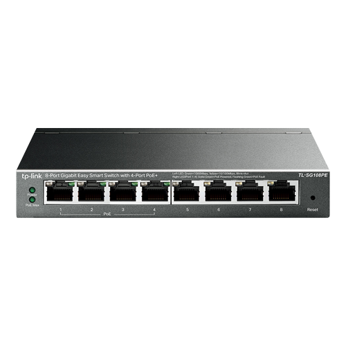 Switch Easy Smart, 4 x RJ45 1G PoE, 4 x RJ45 1G, Managed – TP-Link TL-SG108PE