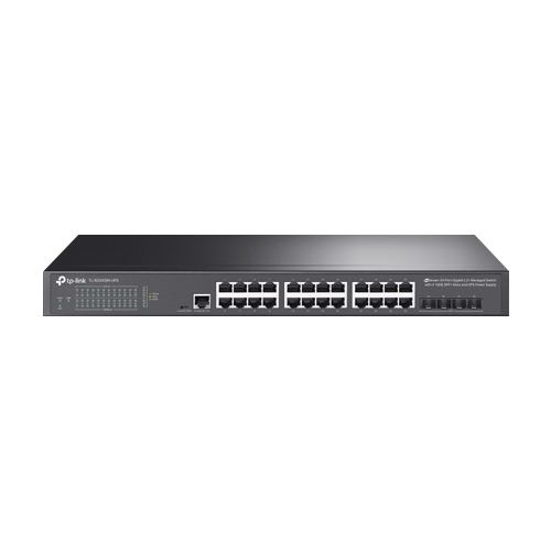 Switch L2+, 24 x RJ45 1G, 4 x SFP+ 10G, Alimentare Baterie 12V, Management – TP-Link TL-SG3428X-UPS