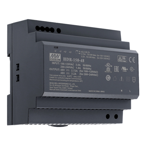 Sursa de alimentare in comutatie, 48V/3.2A, 153W, sina DIN – MEAN WELL HDR-150-48