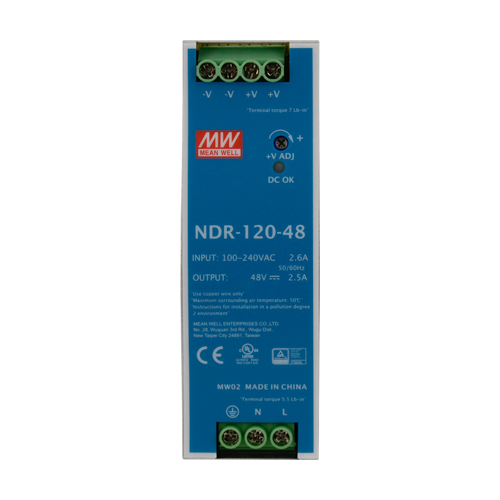 Sursa de alimentare in comutatie, 48V/2.5A, 120W, sina DIN – MEAN WELL NDR-120-48
