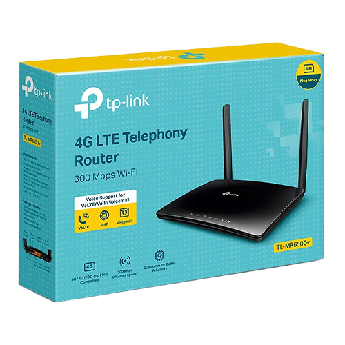 Router wireless cu functie telefonie TP-LINK TL-MR6500v N300 4G LTE 10/100 Mbps TL-MR6500v