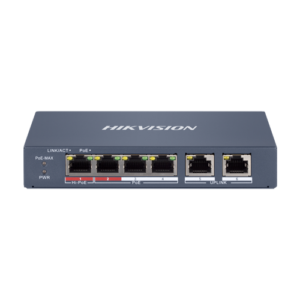 Switch 4 x RJ45 100 Mbps PoE at/af/bt, 2 x RJ45 100 Mbps Uplink, Management – HIKVISION DS-3E1106HP-EI
