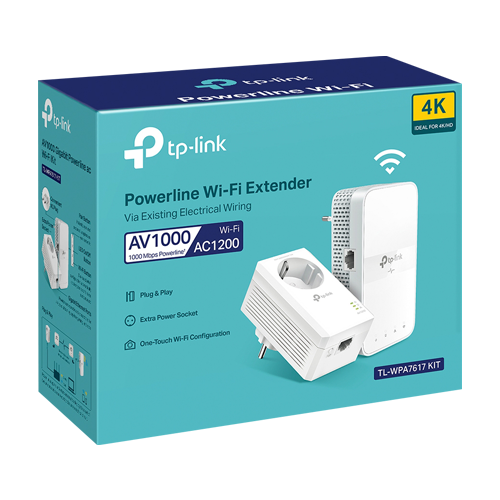 Kit Powerline AV1000, Passthrough, Wi-Fi 5, AC1200 Dual-Band, 1 x RJ45 Gigabit – TP-Link TL-WPA7617KIT