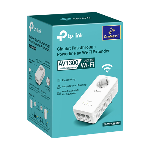 Powerline AV1300, Passthrough, Wi-Fi 5, AC1200 Dual-Band, 3 x RJ45 Gigabit – TP-Link TL-WPA8631P