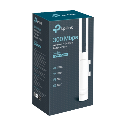 Access Point exterior, Wi-Fi 4, 300 Mbps, 3 dBi, 1 x RJ45 10/100 Mbps, PoE pasiv – TP-Link Omada EAP110-Outdoor
