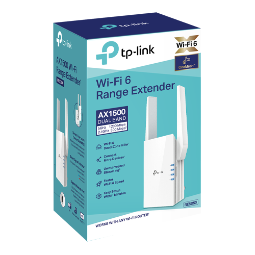 Wireless Range Extender TP-Link RE505X Wi-Fi 6 Dual-Band Gigabit AX1500 – TP-LINK RE505X