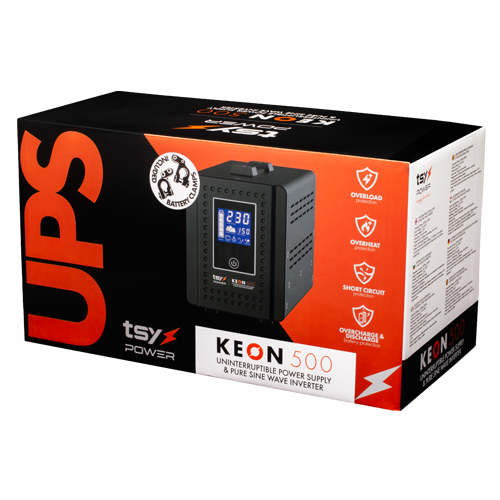 UPS 500VA(fara baterie inclusa), repornire automata, afisaj LCD, protectii multiple, Input AC 155-285V UPS-KEON-500VA