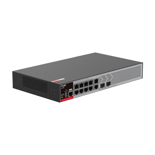 Switch L2+, 8 x RJ45 1G PoE, 2 x SFP 2.5G, 2 x RJ45 1G, Cloud Management – Ruijie RG-S2915-10GT2MS-P-L