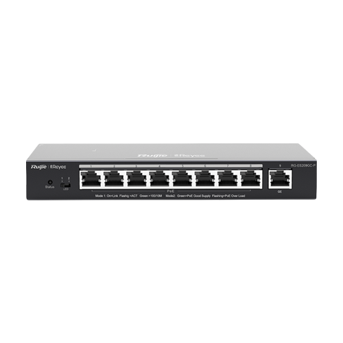 Switch L2, 8 x RJ45 1G PoE, 1 x RJ45 1G, Cloud Management – Ruijie Reyee RG-ES209GC-P