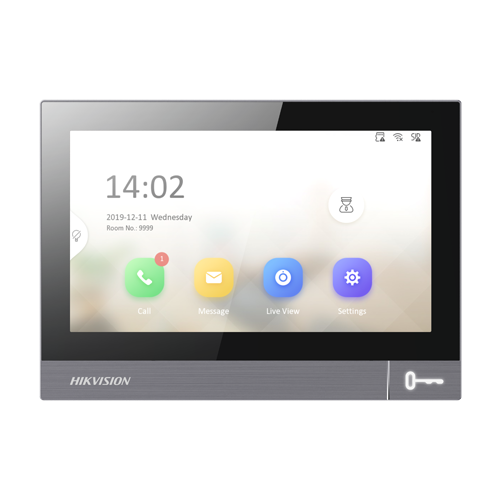 Monitor videointerfon TCP/IP, IPS LCD 7 inch touch screen, Wi-Fi, PoE, Alarma IN – HIKVISION DS-KH8381-WTE1