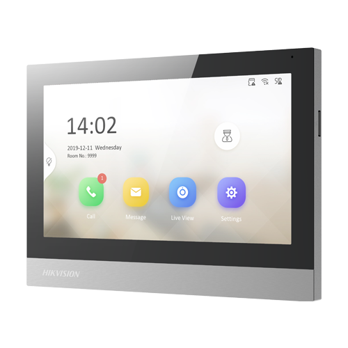 Monitor videointerfon TCP/IP, TFT 7 inch touch screen, Wi-Fi, PoE, Alarma IN – HIKVISION DS-KH8380-WTE1