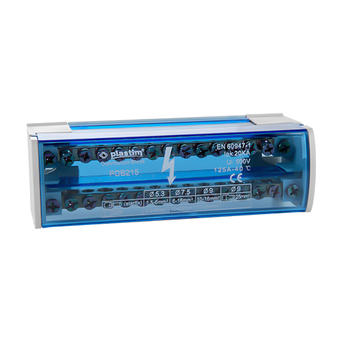 Bloc de distributie electrica, 2×15 poli, 125A – Plastim PDB215