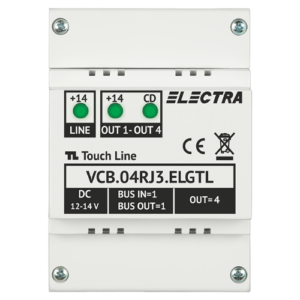 Doza derivatie video 4 iesiri, conectori RJ45, G3 – ELECTRA VCB.04RJ3.ELGTL