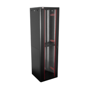 Rack de podea PRO SERIES 42U 19” 600×600, capacitate 1000 kg, RAL 9005, asamblat ASY-42U-6060PRO