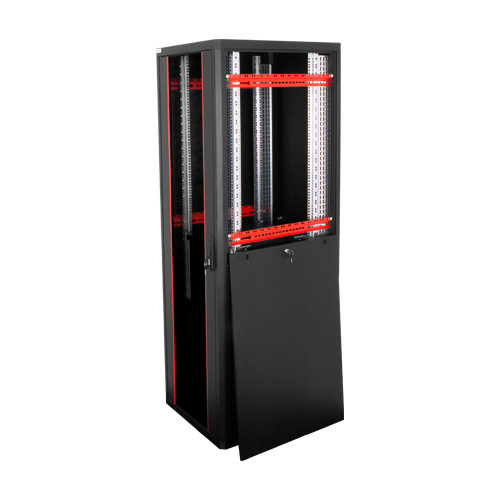 Rack de podea PRO SERIES 42U 19” 600×800, capacitate 1000 kg, RAL 9005, asamblat ASY-42U-6080PRO