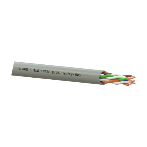 Cablu U/UTP, cat 5e, 4x2x24 AWG, Cupru, 305m – Mekas Kablo MEK90-4x2x24-5U