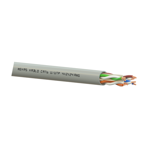 Cablu U/UTP, cat 6, 4x2x23 AWG, Cupru, 305m – Mekas Kablo MEK90-4x2x23-6U