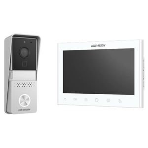 Kit videointerfon analogic 7inch, camera, conectare 2 fire – HIKVISION DS-KIS102-P-Aparent