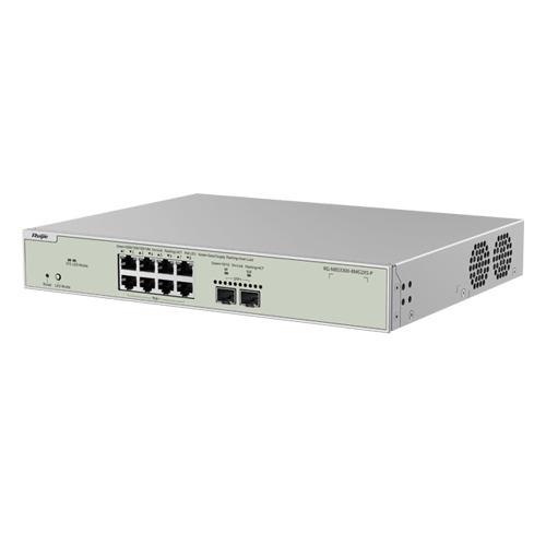 Switch L2+, 8 x RJ45 2.5G PoE+ (240W), 2 x SFP+ 10G, Cloud Management – Ruijie RG-NBS3300-8MG2XS-P