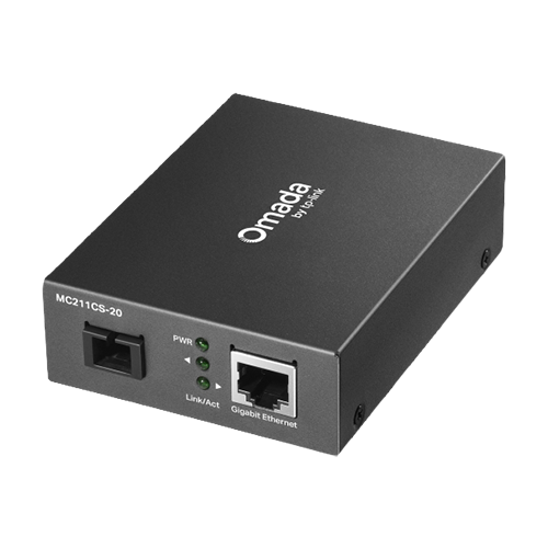 Media Convertor WDM Gigabit RJ45 – Single-mode SC Bi-directional, 20 km – TP-Link Omada MC212CS-20