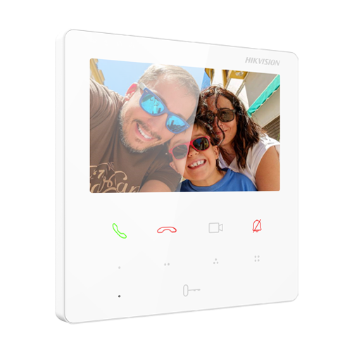 Monitor videointerfon TCP/IP, TFT LCD 4.3 inch touch screen 9 butoane, PoE, Wi-Fi, Alb – HIKVISION DS-KH6110-WE1-White