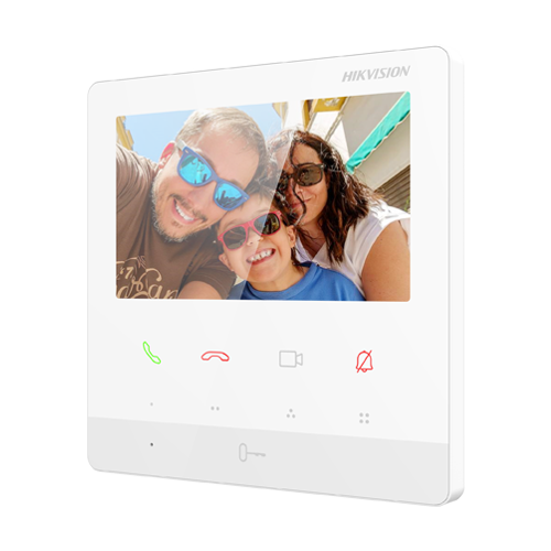 Monitor videointerfon TCP/IP, TFT LCD 4.3 inch 9 butoane, PoE, Alb – HIKVISION DS-KH6100-E1-White