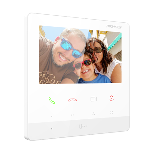 Monitor videointerfon TCP/IP, TFT LCD 4.3 inch 9 butoane, PoE, Alb – HIKVISION DS-KH6100-E1-White