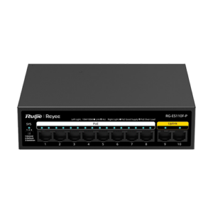 Switch L2, 8 x RJ45 10/100 Mbps PoE, 2 x RJ45 10/100 Mbps, Unmanaged – Ruijie Reyee RG-ES110F-P