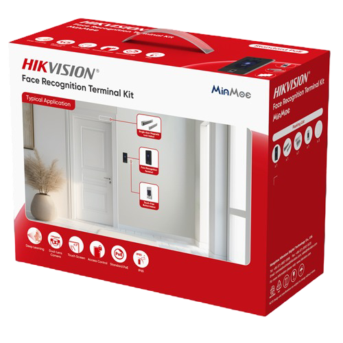 Kit terminal control acces TCP/IP cu Recunoastere faciala, Amprenta, Card Mifare, 2MP, Wi-Fi, PoE – HIKVISION DS-KAS342