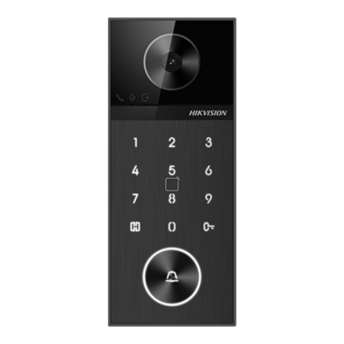 Panou exterior videointerfon TCP/IP 4MP, IR 3m, PIN, PoE, M1, IP65 – HIKVISION DS-KV6124-E1