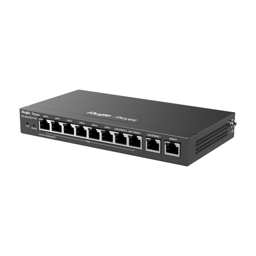 Router 8 x RJ45 1G PoE, 2 x RJ45 1G, Buget PoE 110W, Multi-WAN, Cloud Management – Ruijie RG-EG210G-P-V3