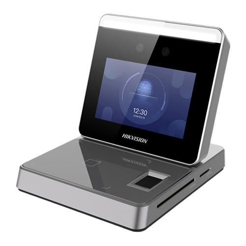 Statie inregistrare utilizatori control acces, 2MP, recunoastere faciala, card, biometric – HIKVISION DS-K1F600U-D6E-F