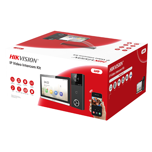 Kit videointerfon IP, 4MP, IR 3m, Wi-Fi 6, 2.4Ghz, PoE, IP65 – HIKVISION DS-KIS610-P
