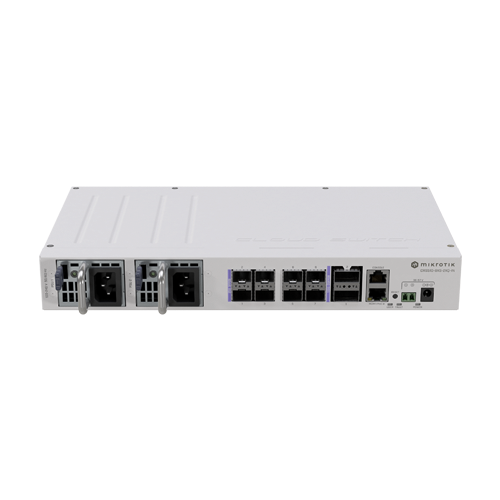 Switch 2 x QSF28 100G, 8 x SFP28 25G, 2 x RJ45 100 Mbps, 802.3bt PoE In, 1U – MikroTik CRS510-8XS-2XQ-IN