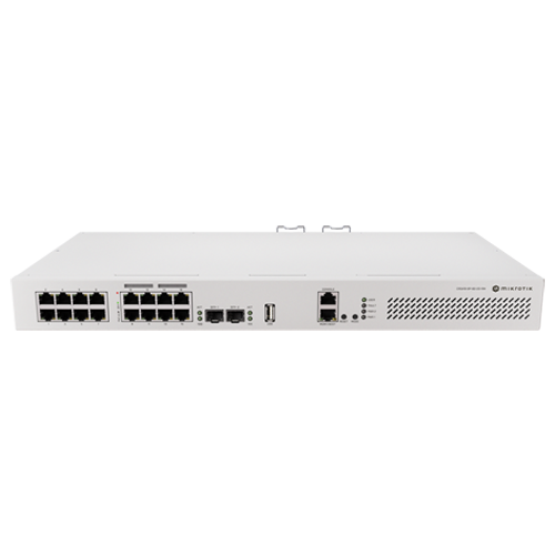 Switch 8 x RJ45 Gigabit PoE af/at, 10 x RJ45 Gigabit, 2 x SFP+ 10G, NAND, 1U – MikroTik CRS418-8P-8G-2S+RM