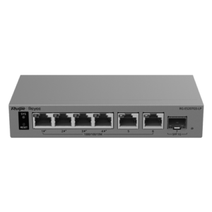 Switch L2, 6 x RJ45 1G (4 x PoE+), 1 x SFP 1G, Putere PoE 40W, Cloud Management – Ruijie Reyee RG-ES207GS-LP