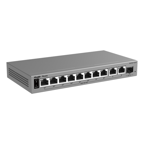 Switch L2, 10 x RJ45 1G (8 x PoE+), 1 x SFP 1G, Putere PoE 120W, Cloud Management – Ruijie Reyee RG-ES211GS-P